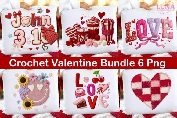 Download Faux Yarn Crochet Valentine Bundle 6 Png - Premium Resources